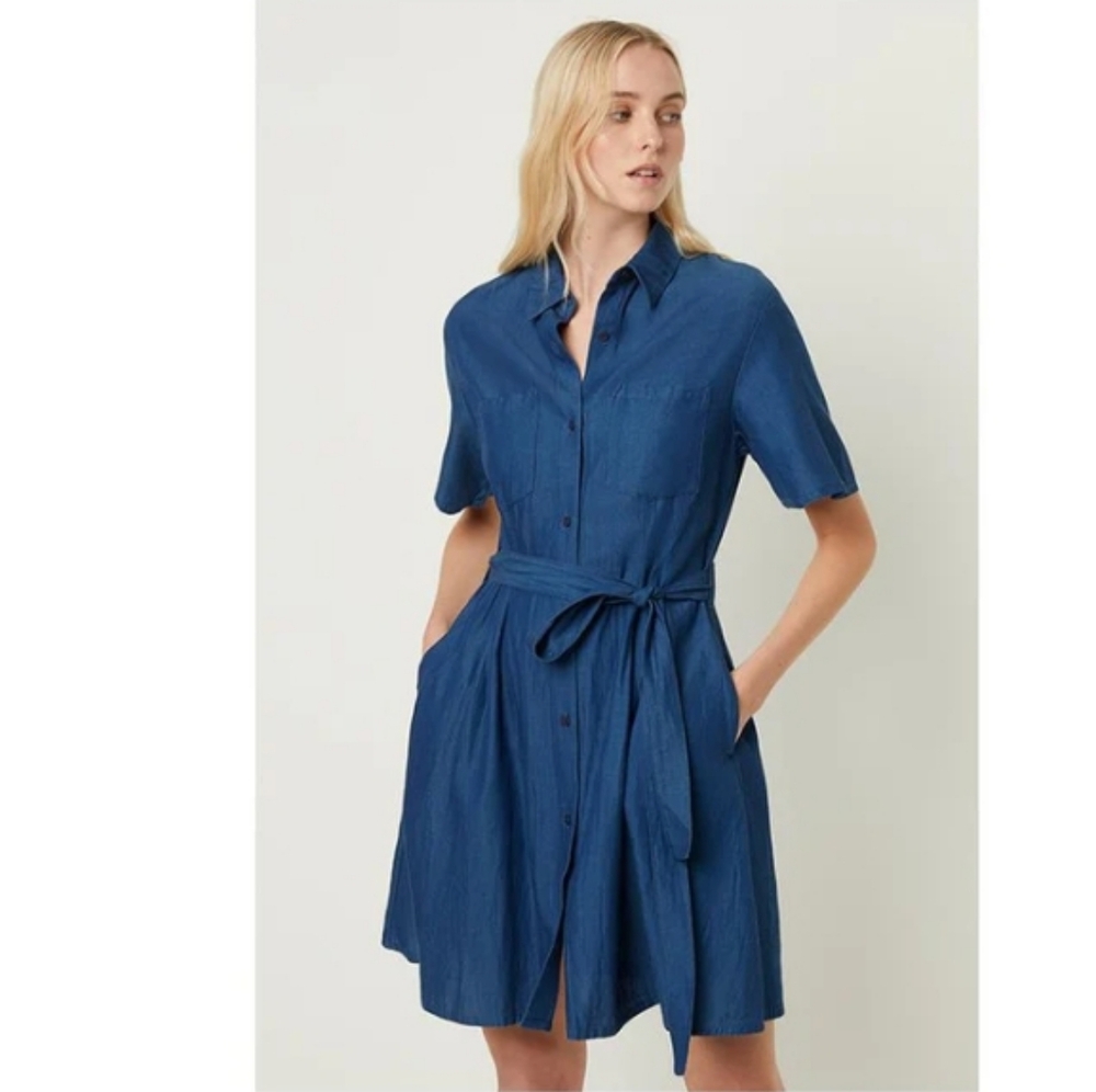 French Connection Leila Ixie Lyocell Button Shirt Dress